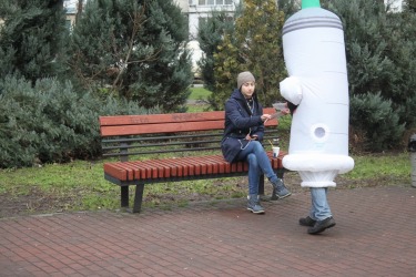 The anti-smoking campaign was held in Kyiv