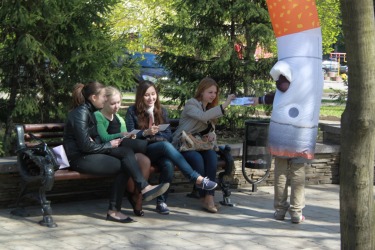 Action against quitsmoking took place in Donetsk