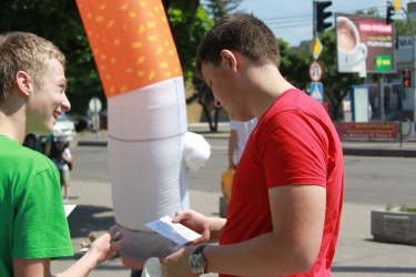 The campaign against quitsmoking took place in Zhytomyr