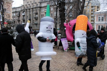 The anti-smoking campaign was held in Kyiv