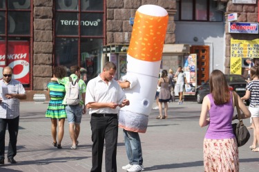 The anti-smoking campaign was held in Kyiv