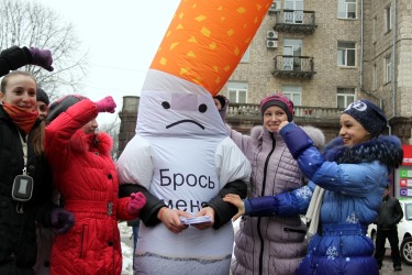 The anti-smoking campaign was held in Kyiv